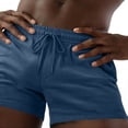 thumbnail image 5 of lcziwo Mens Athletic Shorts Relaxed Fit Outdoor Elastic Waist Hiking Shorts with Pockets Corduroy Beach Casual Drawstring Chino Shorts Blue XL, 5 of 7