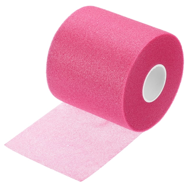 Unique Bargains 30 Yard PU Tennis Badminton Racket Grip Cushion Wrap Tape Backing Film, Rose Red