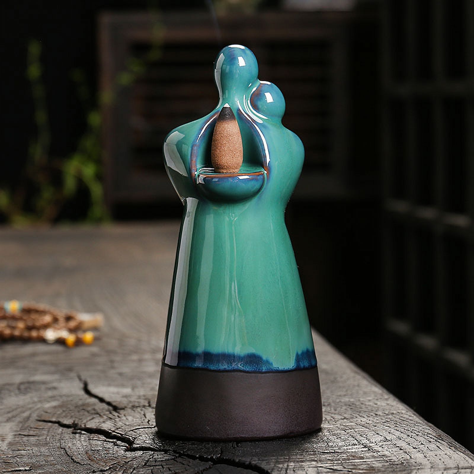Backflow Incense Holder Ceramic Hug Couple Incense Burner, Handmade Waterfall Incense Burner, Home Decor Aromatherapy Ornament
