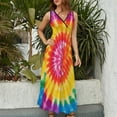 thumbnail image 4 of Colorful Swirls Tie-dye Sleeveless Dress Female Clothing Dress Women Summer 2025 Dress, 4 of 7