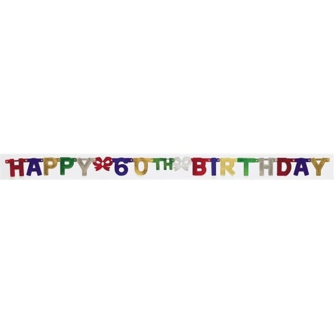 HAPPY 60TH BIRTHDAY LETTER BANNER - Party Supplies