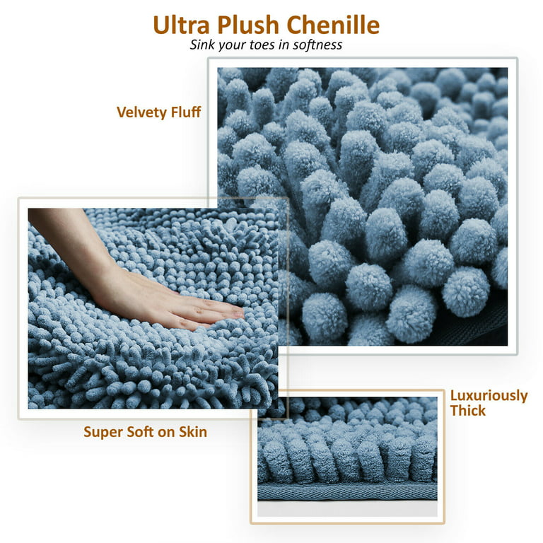 Wholesale Super Soft Chenille Bath Mat Set 3 Pieces Non-Slip Bathmat  Absorbent Shaggy Rugs factory and manufacturers