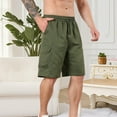 thumbnail image 4 of Bnwani Shorts for Men Relaxed Fit Fashion Mens Shorts Solid Color Casual Army Green XL, 4 of 6