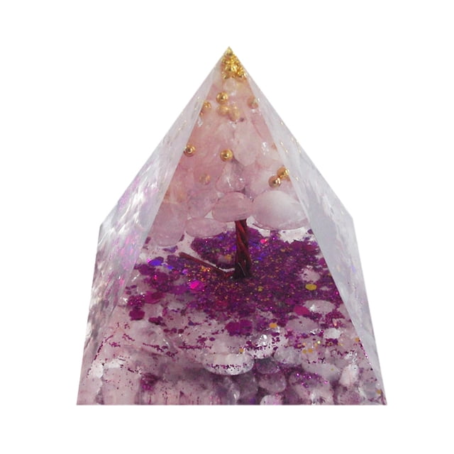 Pirámide De Orgón Decoración Generador de energía de cristal Pirámide de orgón Piedra de orgonita de sanación espiritual (F) Tmvgtek Libre de BPA