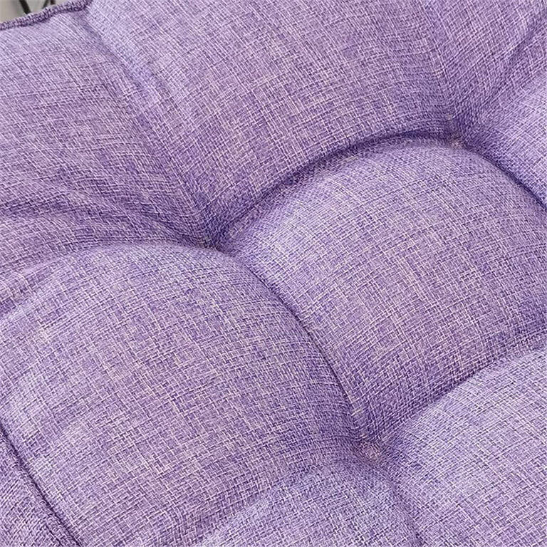 Soft Linen Chair Pad Seat Cushion, Square Thick Comfortable Seat Cushions,  Home Decor Indoor Kitchen Dining Office Chairs Cushion (Light-Purple