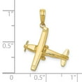 thumbnail image 3 of Diamond2Deal 10k Yellow Gold 3-D High-Wing Airplane Pendant for Women (L- 1.15 inch, W-0.75 inch), 3 of 7