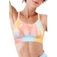 thumbnail image 1 of MAXXIM Womens Tie Dye Sports Bra Seamless Removable Pads For Gym Workouts, Yoga, Running, Exercise Orange Large, 1 of 5