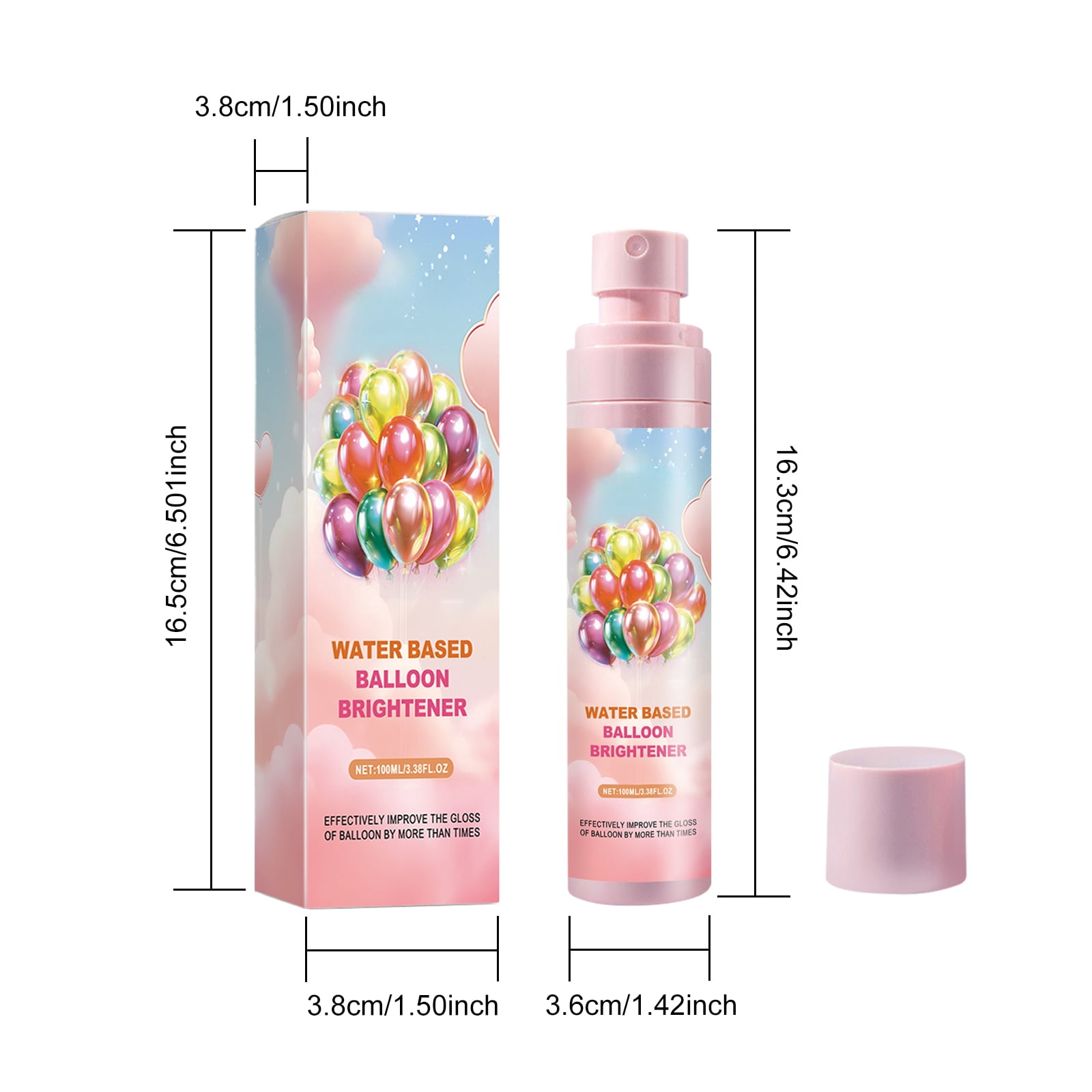 Alvantor Water Based Balloon Brightener Spray, Long-Lasting High Gloss for Latex Balloons, 3.38fl.oz