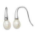 thumbnail image 3 of 925 Sterling Silver 7-8mm White FW Cultured Pearl Dangle Earrings, 3 of 5