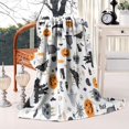 thumbnail image 2 of Halloween Gravestones Ghosts and Pumpkins Blanket,Comfortable Soft Flannel Throw Blanket,All Season,Warm Lightweight Blankets for Sofa Bed Couch Living Room Chair,60"x80", 2 of 4