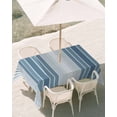 thumbnail image 3 of 60x120 Inch Outdoor Tablecloth with Umbrella Hole Zipper Rectangle Blue Ombre Stripe Rectangular Tablecloths Outside Waterproof Farmhouse Simple Striped Patio Table Cloth Cover for Picnic Party, 3 of 8
