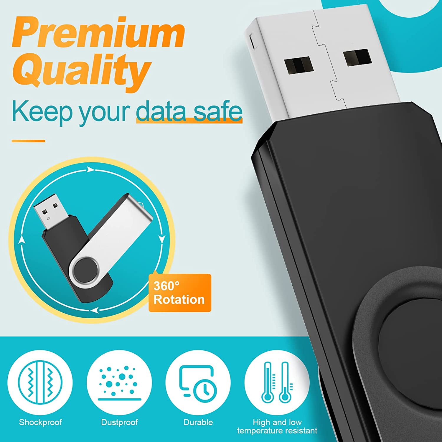 128GB Flash Drive 3.0 10 Pack 128GB USB Flash Drives High Speed Thumb Drive Jump Drive Memory Stick Pen Drive USB Drive 128GB Bulk, Black