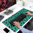 thumbnail image 2 of Long Mouse Pads for Desk,Green and Black Of Leopard Print Desk Mats on Top Of Desks, Desk Mouse Pad Extra Large with 3mm Non-Slip Base and Stitched Edge for Gaming,Office,Work,Home 31.5"x15.7", 2 of 6