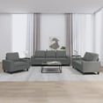 thumbnail image 1 of vidaXL 3 Piece Sofa Set Dark Grey Fabric, 1 of 5
