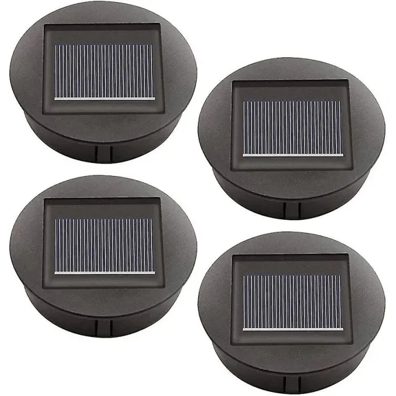 4 Pieces Replacement Solar Lights With Led Bulbs, Solar Top Lights Replacement, Led Solar Panel Lantern Cover For Outdoor Hanging Garden Lantern