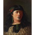 thumbnail image 2 of Louis John Steele 20x24 Gold Ornate Framed and Double Matted Museum Art Print Titled - Portrait of a Young Maori Woman with Moko (1891), 2 of 4