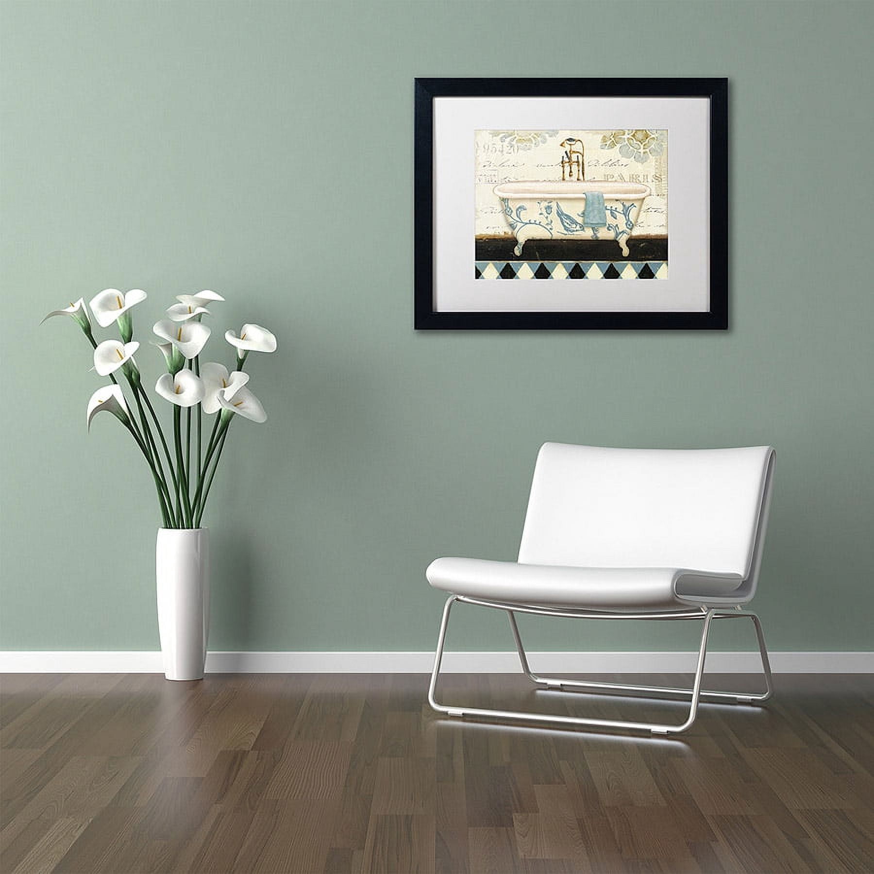 Trademark Fine Art "Marche de Fleurs Bath II" Canvas Art by Lisa Audit, White Matte, Black Frame