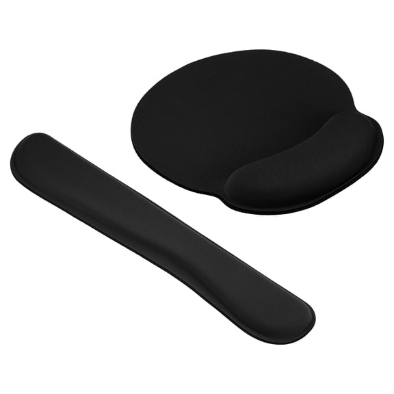 Uxcell Keyboard Wrist Pad Mouse Wrist Rest Ergonomic Wrist Support Comfortable Memory Foam Style 3, Black 1 Set