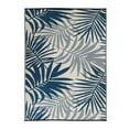 thumbnail image 2 of World Rug Gallery Modern Floral Reversible Plastic Outdoor Picnic Mat, Camping Rug, RV Rug - NAVY 5' X 7', 2 of 9