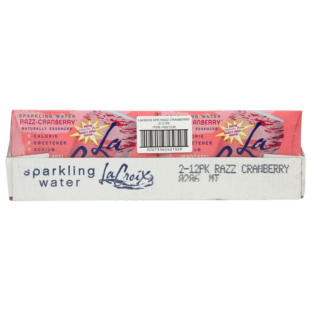Lacroix Cran Raspberry Sparkling Water, 12 Fluid Ounce Can -- 24 per Case.