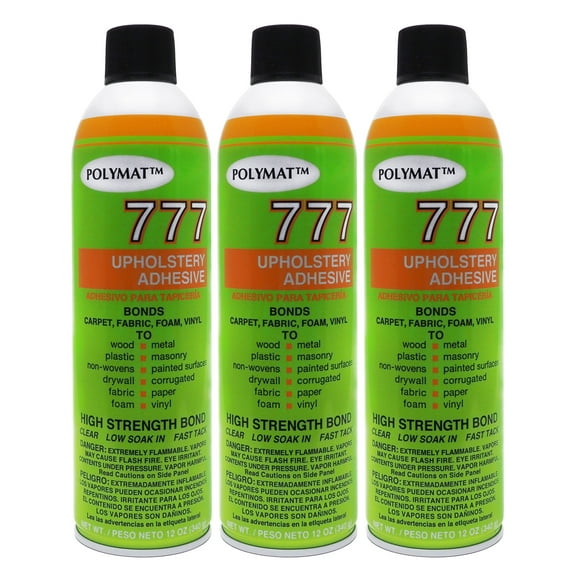 QTY 3 POLYMAT 777 Spray Glue Multipurpose Adhesive for Polyethylene