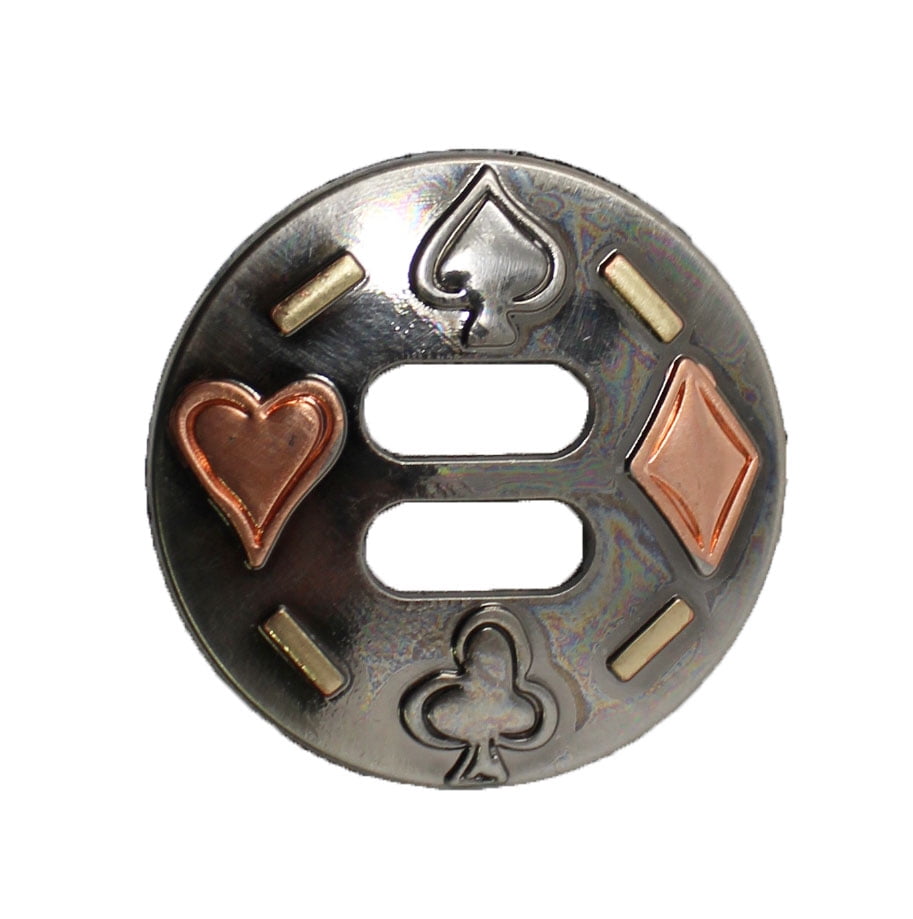 Set of 4 Slotted 1-1/2" Western Tack Poker Engraved Conchos CO582