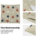 thumbnail image 4 of 4th of July Pillow Covers 18x18 Set of 2, White Red Blue Stars Patriotic Decorations Throw Pillow Covers American Flag Independence Memorial Day Outdoors Decorative Cushion Case for Couch Sofa Home, 4 of 6