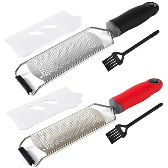 RUIYUNZHUZHU 2 Pcs Cheese Grater Set Sharp Stainless Steel Blade with Protect Cover for Parmesan Cheese Lemon Chocolate