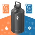 thumbnail image 3 of Botella de agua Coolflask con aislamiento de un galón, 3 tapas, 3,8 L, acero inoxidable, 3 of 7