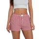 thumbnail image 3 of Pantalones cortos de pijama a cuadros para mujer, con botones, elásticos, de cintura alta, estilo vintage, para verano, 2024, informales, sueltos y rectos, 3 of 5