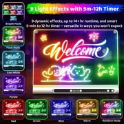 UKEXE 16 Rechargeable LED Drawing Board for Kids, with Timer & 9 Neon Colors, Includes Stand & 6 Markers, Gifts for 4-12 Year Old Boys Girls (White)
