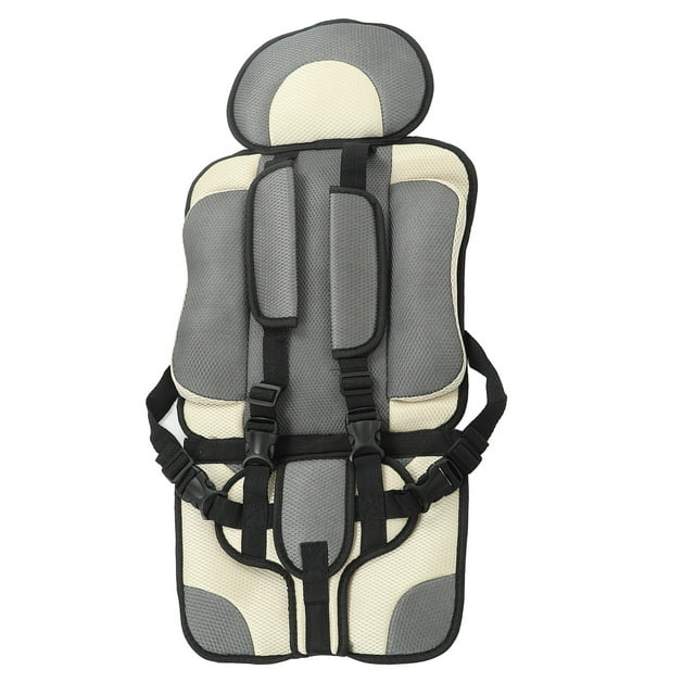 Asiento de seguridad para niños, asiento portátil para coche, plegable, con correa ajustable, accesorios de viaje, asiento protector gris