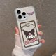 thumbnail image 3 of Kuromi My melody-funda bonita para iPhone, carcasa transparente anticaída, compatible con modelos 16, 15, 14, 13, 12, 11 Mini Pro Max, X, XR, XSMax, 6S, 6, 7, 8 Plus, 3 of 5