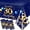 30th, variant on 75th Birthday Decorations for Men - 3pcs Navy Blue and Gold Waterproof Plastic Table Covers, Rectangular Tablecloth Party Supplies