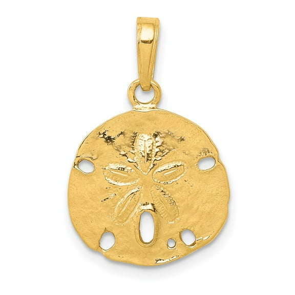 10K Polished Sand Dollar Pendant