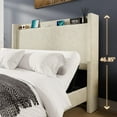 thumbnail image 6 of Merluxy Queen Bed Frame with Smart Adjustable Bed Base, Storage Wingback Headboard,Charging Station,Corduroy Cream, 6 of 8