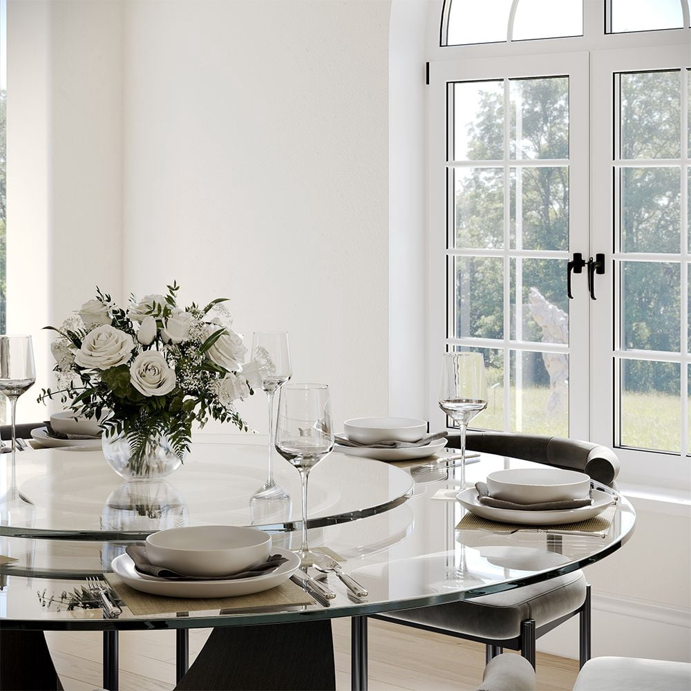 Hobart - Round Tempered Glass Dining Table