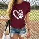 thumbnail image 1 of Fiudx Ofertas y Liquidaciones Moda Mujer Casual Cuello Redondo Impresión Blusa Manga Corta Camiseta Verano Tops, 1 of 5