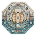 thumbnail image 3 of Unique Loom Madeline Vintage Collection Area Rug - Jackson (5' 3" Octagon Teal/Ivory), 3 of 7
