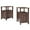 Brown, variant on SinCiDo Farmhouse Nightstand Set of 2 with Charging Station, Barn Door & Open Shelves
