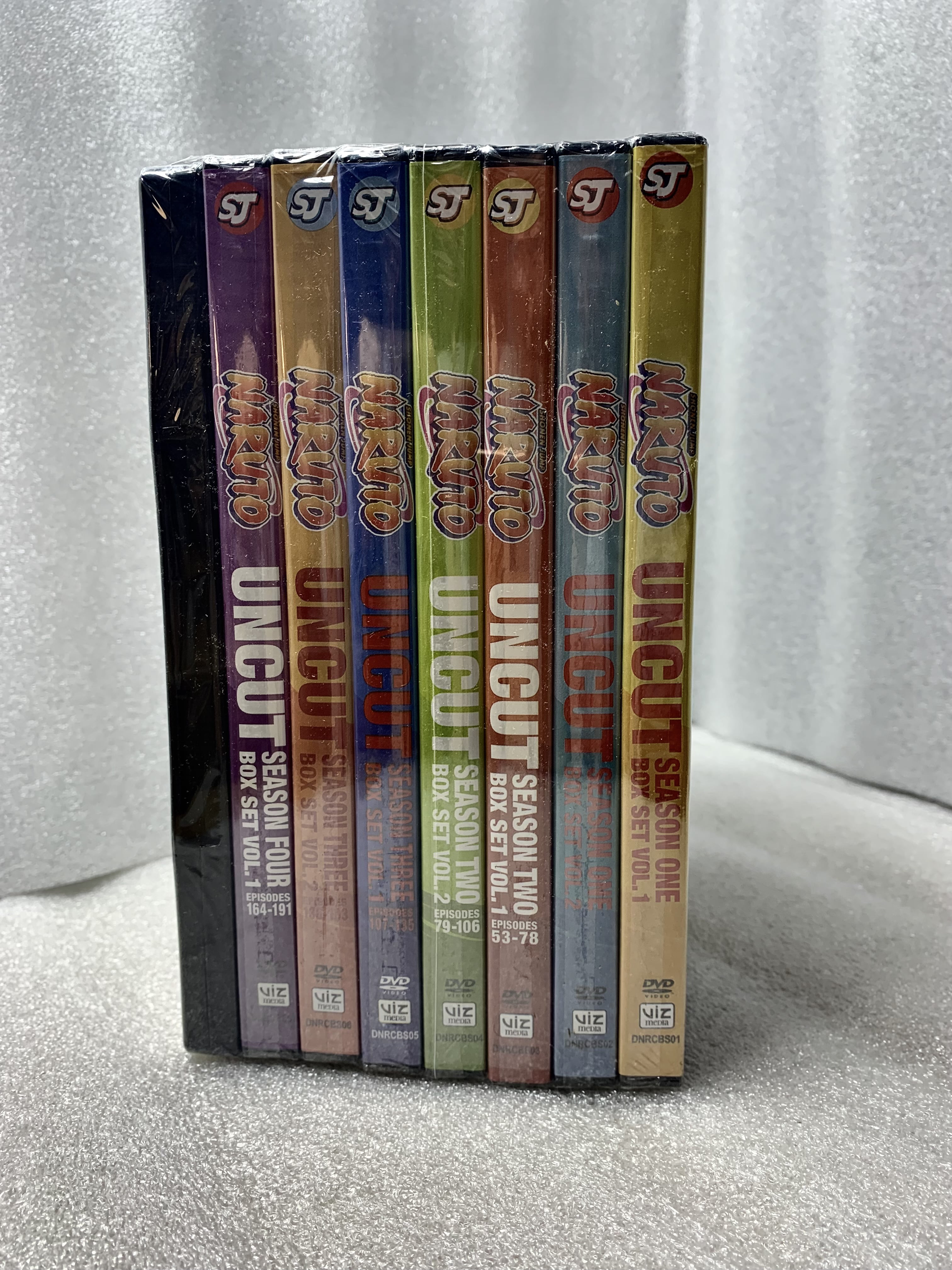  Naruto Uncut: Complete Seasons 1-4 (8 Box-Set Pack: 220 Episodes  on 48 Discs) : Movies & TV