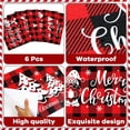 thumbnail image 3 of Placemat Obusatt Christmas, 6 unidades, tela escocesa roja y negra, 43 x 32 cm, 3 of 7