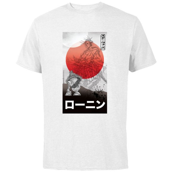 Star Wars: Visions Anime The Duel Ronin and Droid Samurai - Short Sleeve Cotton T-Shirt for Adults - Customized-White