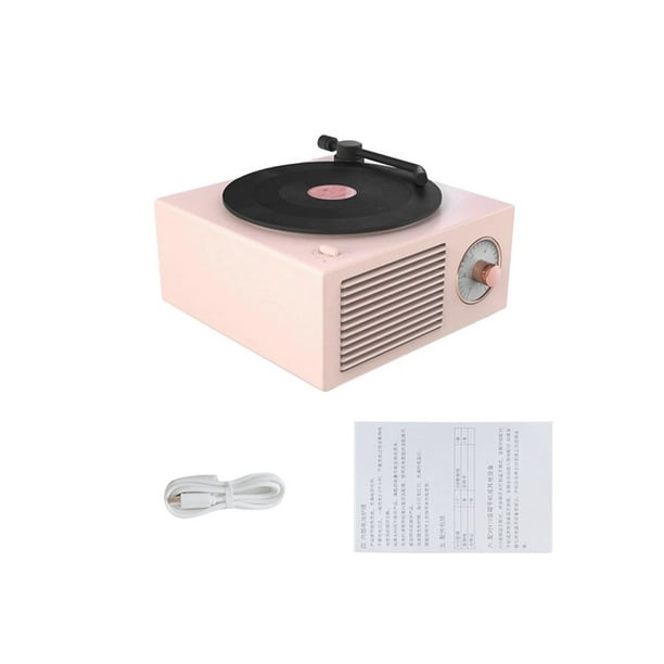 archief Vochtigheid vergaan Turntable Speaker USB Bluetooth-compatible V5.0 Vinyl Record Player Stereo  Vintage Portable Speaker, Pink - Walmart.com