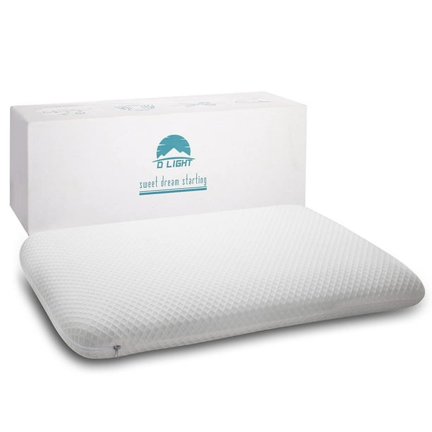 Almohada DLIGHT BD Slim, espuma viscoelástica para dormir, para el estómago, 8 cm