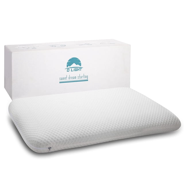 Almohada DLIGHT BD Slim, espuma viscoelástica para dormir, para el estómago, 8 cm