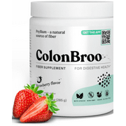 Psyllium Husk Powder (Strawberry) - Colon Cleanse for Bloating Relief & Gut Health - Colon----Broom Fiber Powder Drink - Vegan, Gluten Free, Non-GMO Fiber Powder