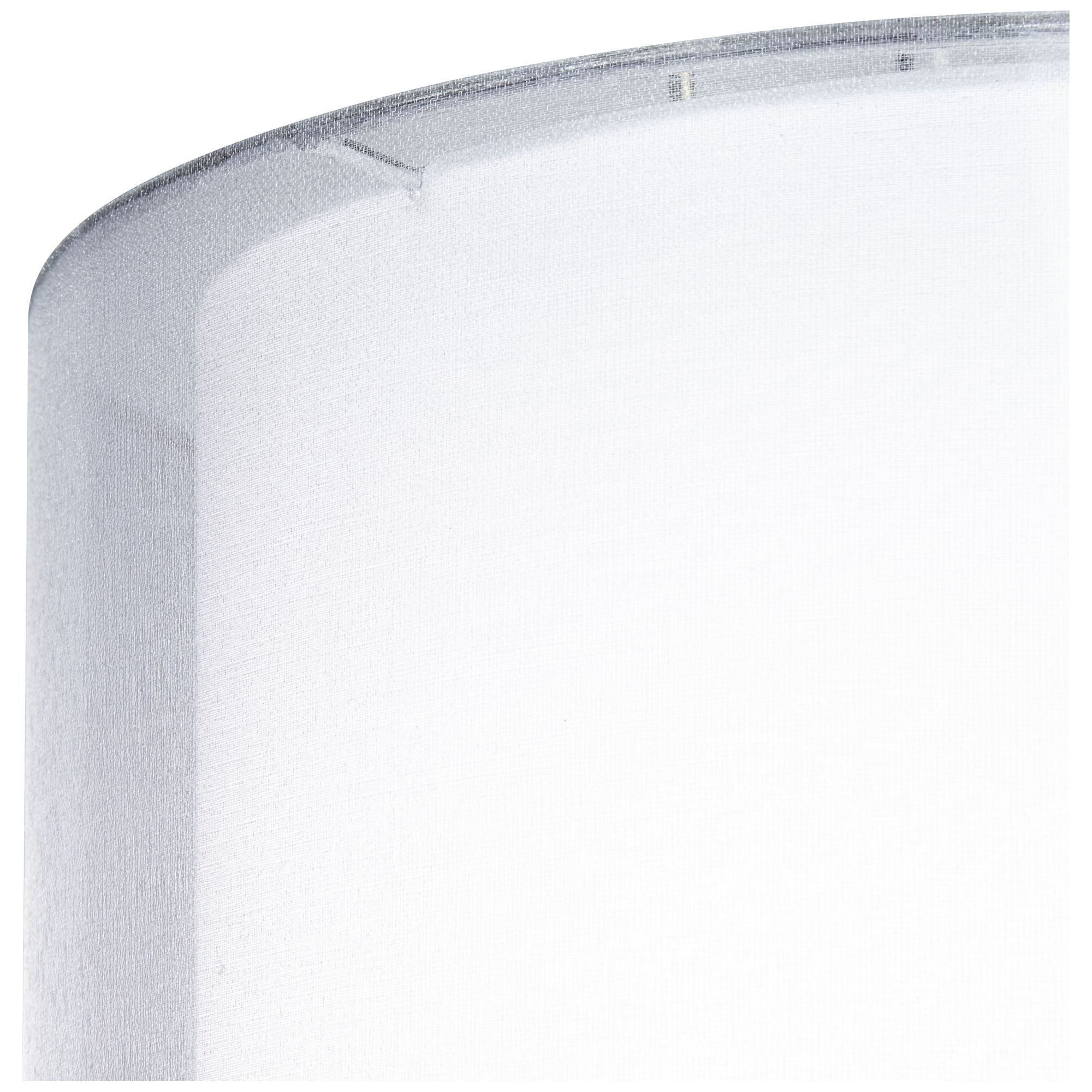 Springcrest Silver and White Double Sheer Medium Drum Lamp Shade 16" Top x 16" Bottom x 11" High (Spider) Replacement with Harp and Finial