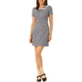 thumbnail image 2 of Vestido Casual Elástico de Manga Corta con Cuello Contrastante para Mujeres CHIC XL Púrpura, 2 of 6