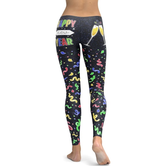 New Year Cheers Leggings Size: XS for Women | FIERCEPULSE